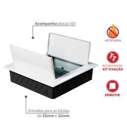 Quadros Vdi Modelo de Embutir Cor Branco Tamanho 31x31cm Durín - 2