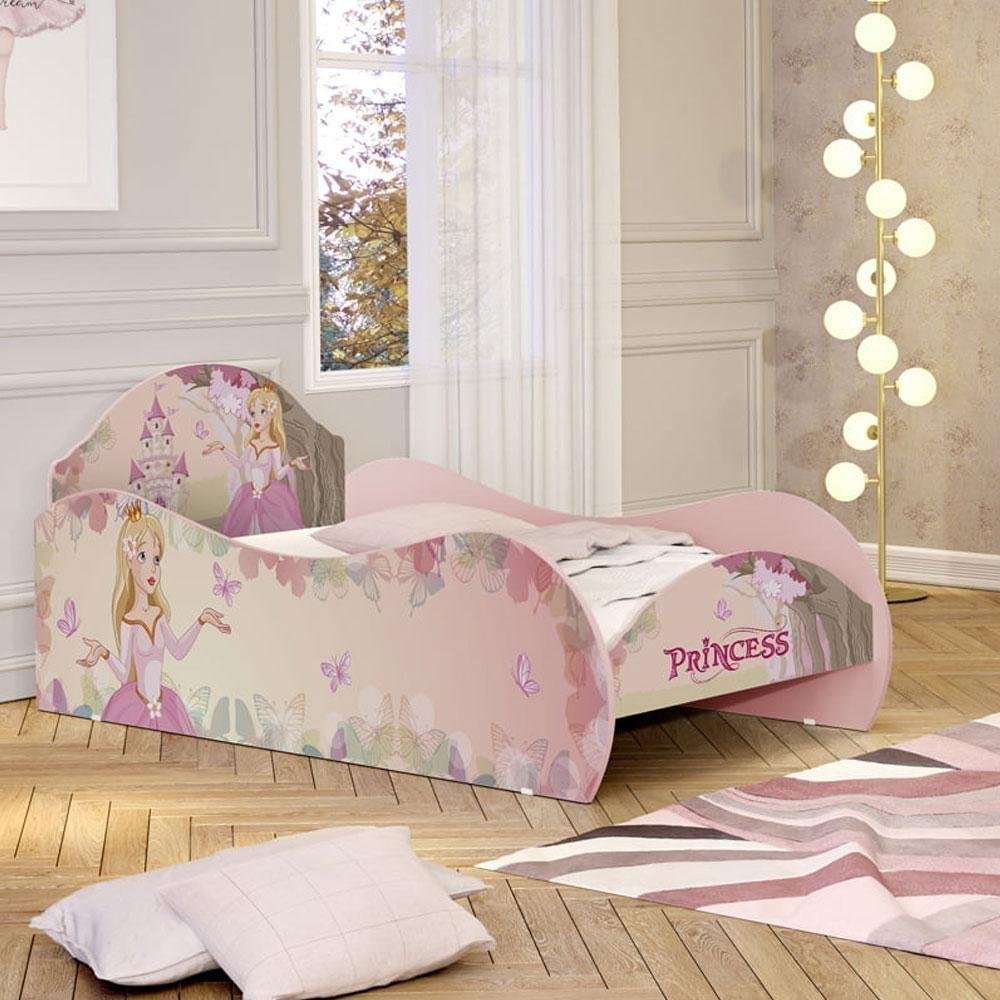 Cama Solteiro Princesa Encanto Rosa | MadeiraMadeira