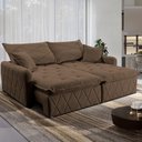 Ver imagem 1 de Sofá sem Caixa Retrátil 1,80m Softgel Sublime Boucle Marrom Cama Inbox