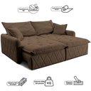 Ver imagem 3 de Sofá sem Caixa Retrátil 1,80m Softgel Sublime Boucle Marrom Cama Inbox