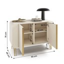 Ver imagem 3 de Kit de Aparador Buffet Benvenuto e Cristaleira Evora Pés de Aço Off White