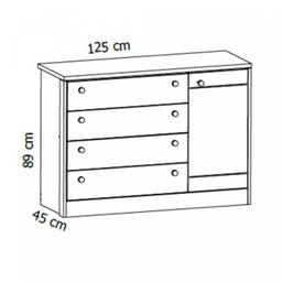 Cômoda Infantil Sapateira 4 Gavetas 1 Porta Bonny  - 4