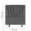Ver imagem 3 de Cabeceira Estofada Cama Box Solteiro Bélgica 90cm Courino:cinza Escuro