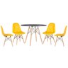 Mesa redonda Eames 100 cm + 4 cadeiras estofadas Eiffel Botonê - 1