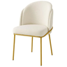 Cadeira Aurora Bouclé Off White Metal Dourado - C&amp;m Decor - 1