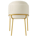 Ver imagem 4 de Cadeira Aurora Bouclé Off White Metal Dourado - C&amp;m Decor