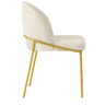 Cadeira Aurora Bouclé Off White Metal Dourado - C&amp;m Decor - 3