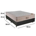 Ver imagem 6 de Cama Box Casal Sintético + Colchão Casal Ortobom Airtech Molas Springpocket (65x138x188) Preto