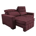 Ver imagem 7 de Sofá Retrátil e Reclinável 2,20M Molas Ensacadas e Costura Tripla Cama Inbox Nobre Suede Vinho