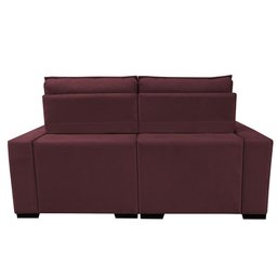Sofá Retrátil e Reclinável 2,20M Molas Ensacadas e Costura Tripla Cama Inbox Nobre Suede Vinho - 6