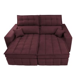 Sofá Retrátil e Reclinável 2,20M Molas Ensacadas e Costura Tripla Cama Inbox Nobre Suede Vinho - 5