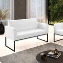 Ver imagem 2 de Sofá Namoradeira Base Industrial Preto Marisa Corano Branco D03 - D'Rossi