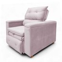 Ver imagem 4 de Poltrona Onix Reclinável Retrátil Veludo Rose com Apoio para Os Pés Loja Sheep