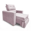 Ver imagem 1 de Poltrona Onix Reclinável Retrátil Veludo Rose com Apoio para Os Pés Loja Sheep
