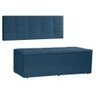 Kit Painel e Calçadeira Baú Queen 1,60m Roma Suede Azul Marinho - Pallazio - 1
