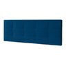 Kit Painel e Calçadeira Baú Queen 1,60m Roma Suede Azul Marinho - Pallazio - 6