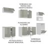 Armário de Cozinha Planejada 260cm Branco/Cinza Lux Madesa 07 - 3