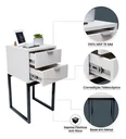 Ver imagem 5 de Mesa de Cabeceira Eco Industrial 30cm Branco 2 Gavetas Pés Ferro Preto para Quarto Cama