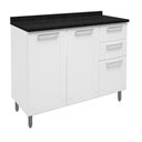 Ver imagem 1 de Gabinete Aço Cozinha Tampo Incluso 2 Gavetas 3 Portas 105 Cm -apartamento-bertolini