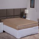 Ver imagem 1 de Capa de Colchão Solteiro 25cm com Zíper Protetor de Malha Lisa 1 Peça:bege Avelã