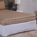 Ver imagem 2 de Capa de Colchão Solteiro 25cm com Zíper Protetor de Malha Lisa 1 Peça:bege Avelã