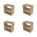 Ver imagem 2 de Conjunto de 4 Nichos Infantil Kitcubos Bege/Carvalho Mel