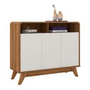 Ver imagem 2 de Buffet Aparador 95cm 3 Portas Orgânico Marlo Nature/Off Z56 - Mpozenato