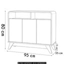 Ver imagem 4 de Buffet Aparador 95cm 3 Portas Orgânico Marlo Nature/Off Z56 - Mpozenato