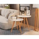 Ver imagem 1 de Conjunto Isabela 2 Mesas Lateral e Apoio Redonda Off White