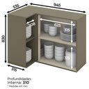 Ver imagem 4 de Armário De Cozinha Canto Reto 01 Porta évelin Henn Duna Cristal