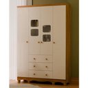 Ver imagem 2 de Guarda Roupa Infantil Uli New 4 Portas e 3 Gavetas Branco Brilho/amêndoa - Móveis Peroba