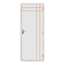 Ver imagem 2 de Kit Porta de Madeira Decorada 215x65cm com Batente de Aço 06cm Mantiqueira MGM Abertura Direita Branco