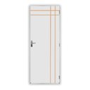 Ver imagem 2 de Kit Porta de Madeira Decorada 215x75cm com Batente de Aço 06cm Mantiqueira MGM Abertura Esquerda Branco