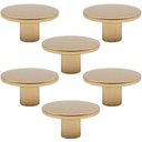 Ver imagem 1 de Kit 6 Puxadores 206 Naico Ponto Redondo Dourado para Móveis Armários e Gavetas