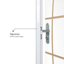 Ver imagem 6 de Kit Porta de Madeira Decorada 215x85cm com Batente de Aço 06cm Neblina MGM Abertura Direita Branco