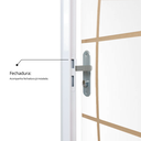 Ver imagem 5 de Kit Porta de Madeira Decorada 215x85cm com Batente de Aço 06cm Neblina MGM Abertura Direita Branco