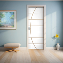 Ver imagem 1 de Kit Porta de Madeira Decorada 215x85cm com Batente de Aço 06cm Neblina MGM Abertura Direita Branco