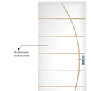 Ver imagem 3 de Kit Porta de Madeira Decorada 215x85cm com Batente de Aço 06cm Neblina MGM Abertura Direita Branco