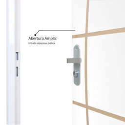 Kit Porta de Madeira Decorada 215x75cm com Batente de Aço 6cm Neblina MGM - 9