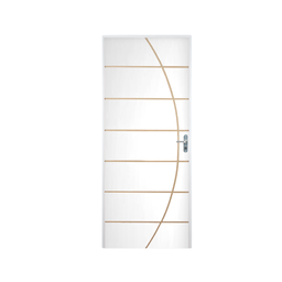 Kit Porta de Madeira Decorada 215x75cm com Batente de Aço 6cm Neblina MGM - 3