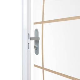 Kit Porta de Madeira Decorada 215x75cm com Batente de Aço 6cm Neblina MGM - 6