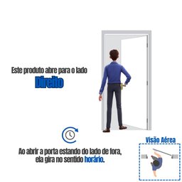 Kit Porta de Madeira Decorada 215x75cm com Batente de Aço 6cm Neblina MGM - 15