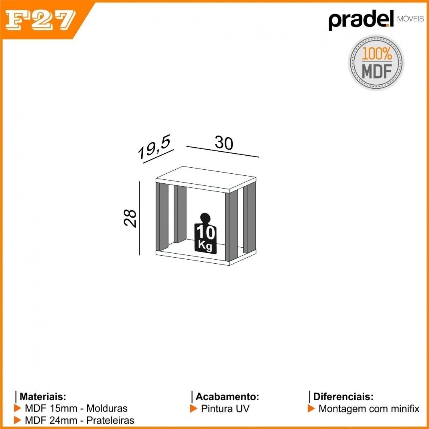 Nicho 30cm Industrial  - 3