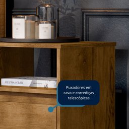 Mesa de Cabeceira Retrô 2 Gavetas - Mod.3042 Cor:freijó - 5