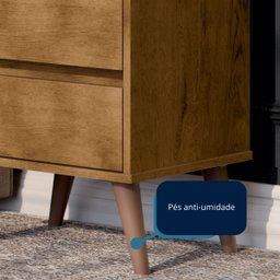 Mesa de Cabeceira Retrô 2 Gavetas - Mod.3042 Cor:freijó - 6