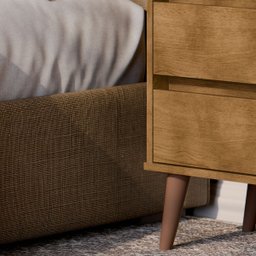Mesa de Cabeceira Retrô 2 Gavetas - Mod.3042 Cor:freijó - 4