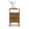 Mesa de Cabeceira Retrô 2 Gavetas - Mod.3042 Cor:freijó - 1