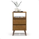 Ver imagem 1 de Mesa de Cabeceira Retrô 2 Gavetas - Mod.3042 Cor:freijó