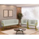 Ver imagem 2 de Kit Sofá 2 Lugares + 2 Poltronas Bouclê para Recepção Gold Cor:bege
