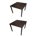 Ver imagem 1 de Kit 2 Mesas Tampo Ripado Quadrada 0.80x0.80m Alumínio Marrom